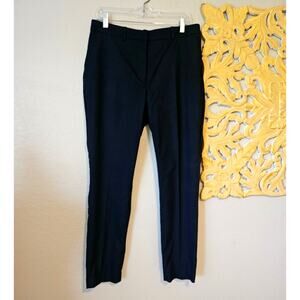 H&M women's deep navy blue twill trousers, size 10